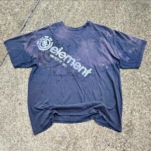 Vtg Y2k ELEMENT SKATEBOARDS Diagonal Faded Cyber Grunge Skate Tee Shirt XL Fit